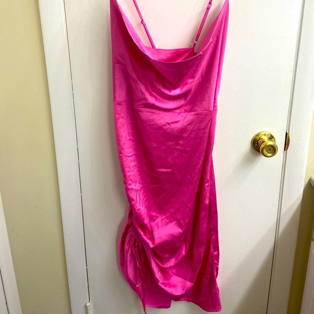 NWT fashionnova hot pink slip dress